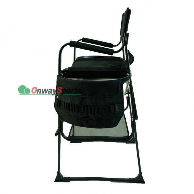 ow-n65ml29t-lx Klappbarer Pro Artist Make-up-Stuhl aus Aluminium mit zwei seitlichen Ablagen 